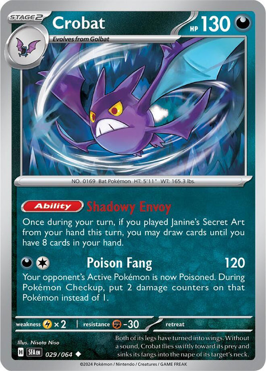 Crobat 029/064 Uncommon Shrouded Fable Pokémon card