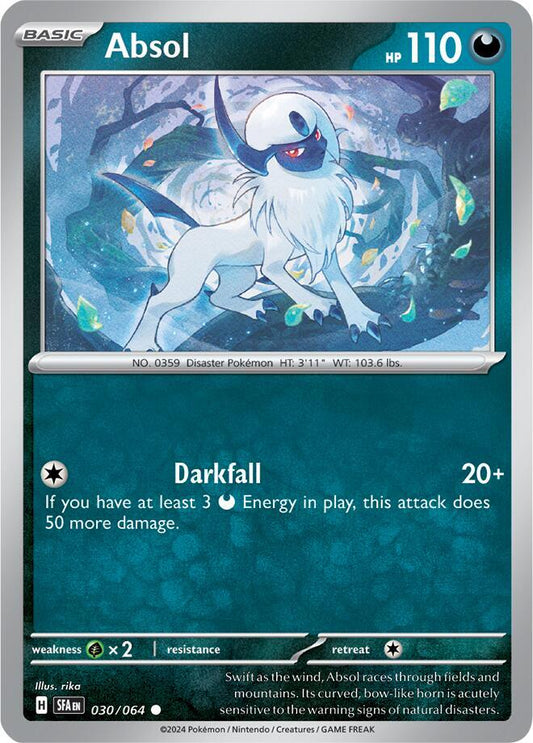 Absol 030/064 Common Shrouded Fable Pokémon card