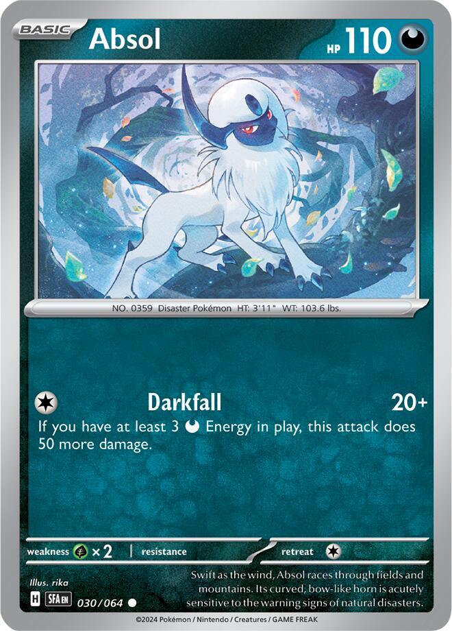 Absol 030/064 Common Shrouded Fable Pokémon card