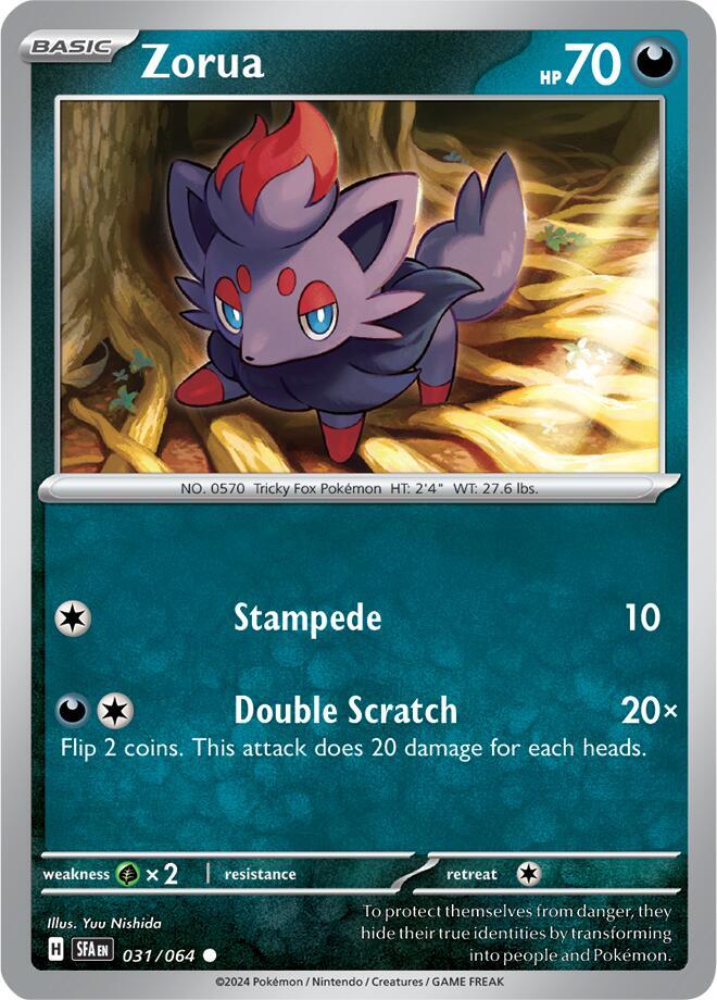 Zorua - 031/064 031/064 Common Shrouded Fable Pokémon card
