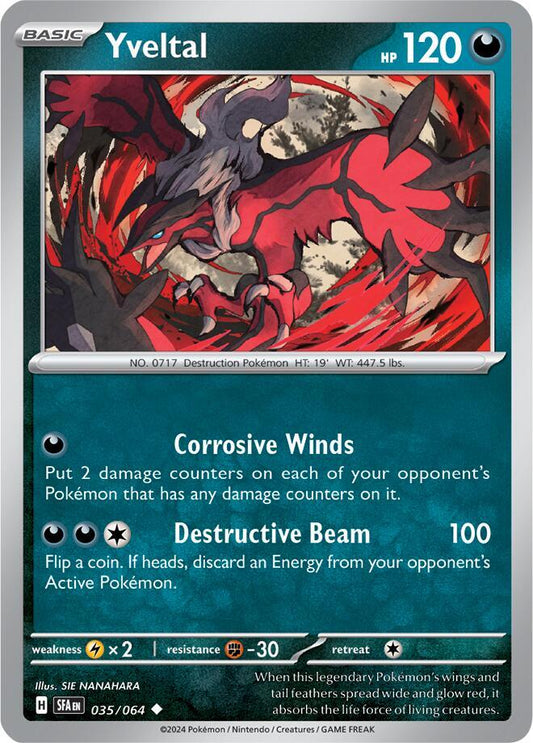 Yveltal 035/064 Uncommon Shrouded Fable Pokémon card