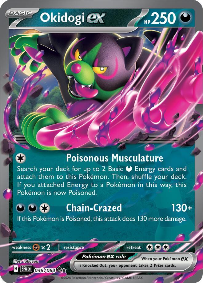 Okidogi ex - 036/064 036/064 Double Rare Shrouded Fable Pokémon card