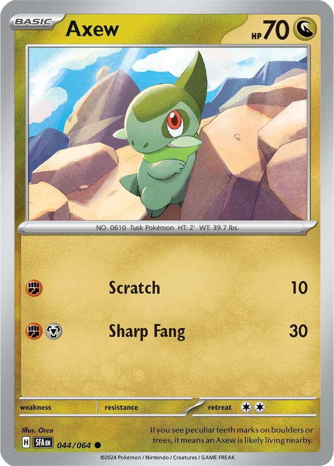 Axew 044/064 Common Shrouded Fable Pokémon card