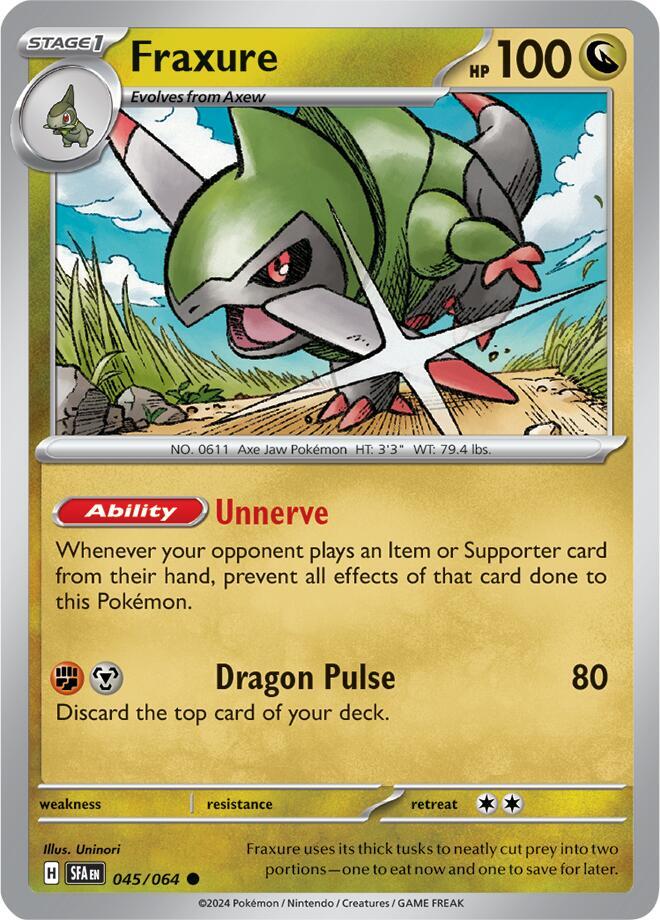 Fraxure - 045/064 045/064 Common Shrouded Fable Pokémon card