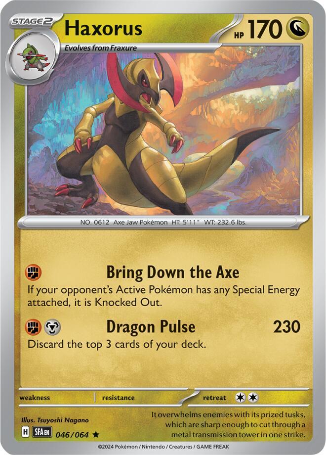 Haxorus 046/064 Rare Shrouded Fable Pokémon card