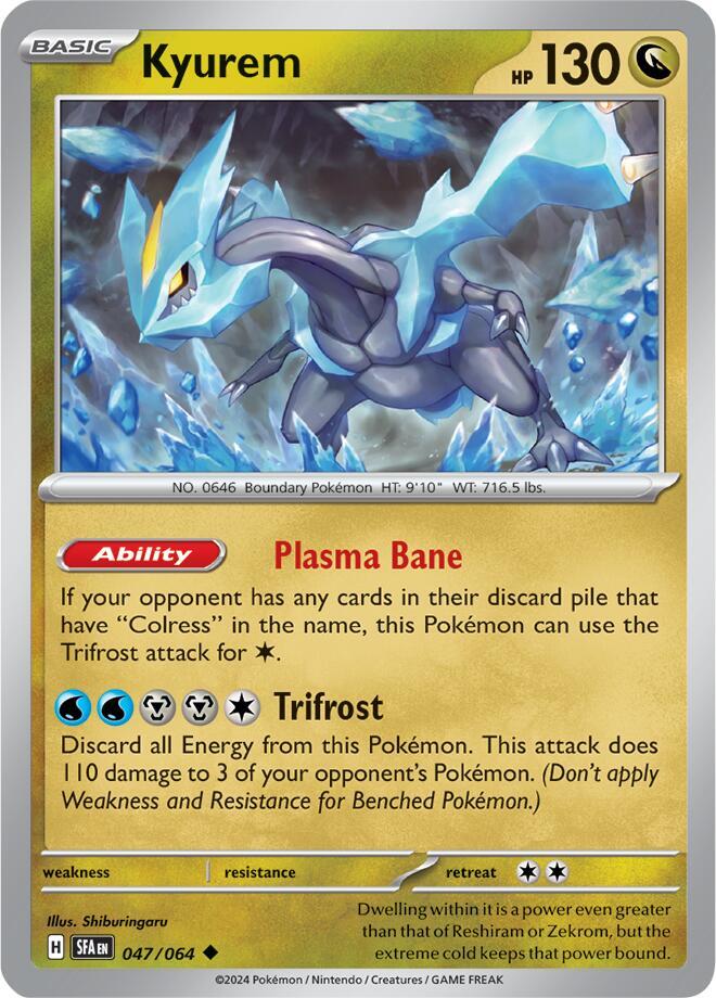 Kyurem 047/064 Uncommon Shrouded Fable Pokémon card