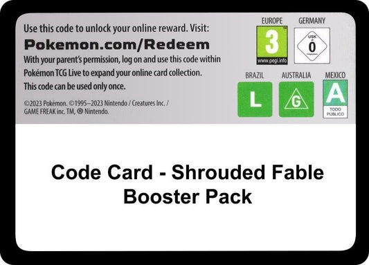 Code Card - Shrouded Fable Booster Pack Code Card Pokémon card