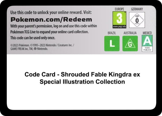 Code Card - Shrouded Fable Kingdra ex Special Illustration Collection Code Card Pokémon card