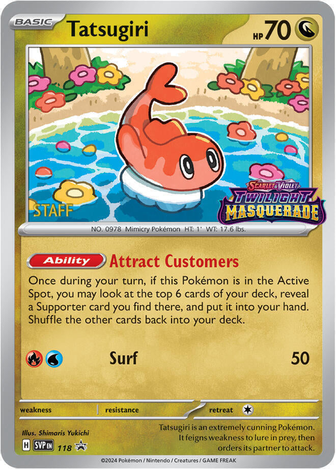 Tatsugiri - 118 (Prerelease) [Staff] 118 Promo Scarlet & Violet Promo Cards Pokémon card