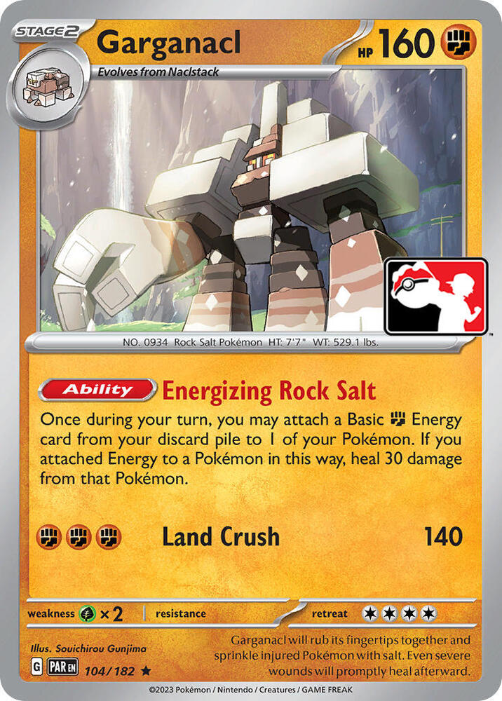 Garganacl - 104/182 104/182 Rare Prize Pack Series Cards Pokémon card