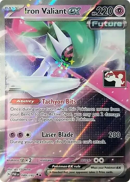 Iron Valiant ex - 089/182 089/182 Double Rare Prize Pack Series Cards Pokémon card