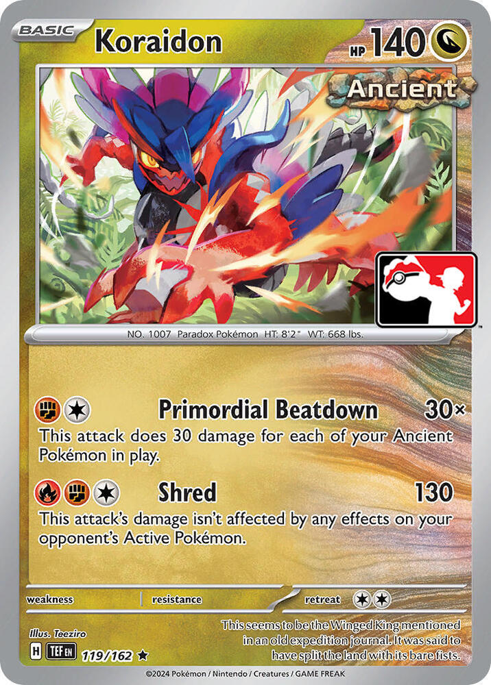Koraidon - 119/162 119/162 Rare Prize Pack Series Cards Pokémon card