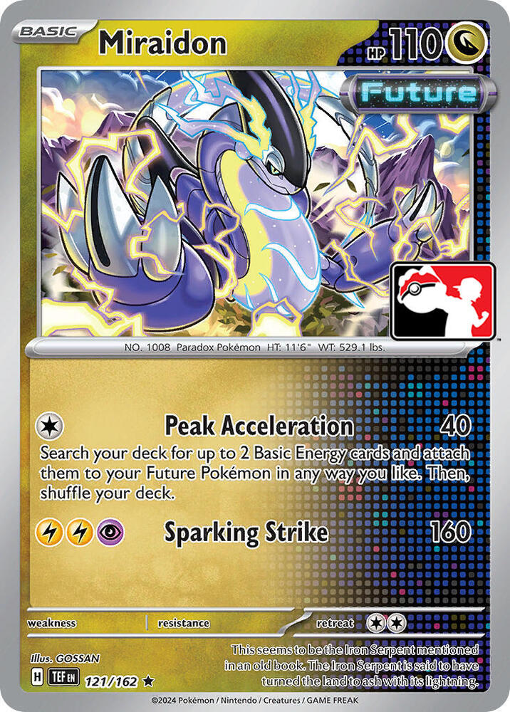 Miraidon - 121/162 121/162 Rare Prize Pack Series Cards Pokémon card