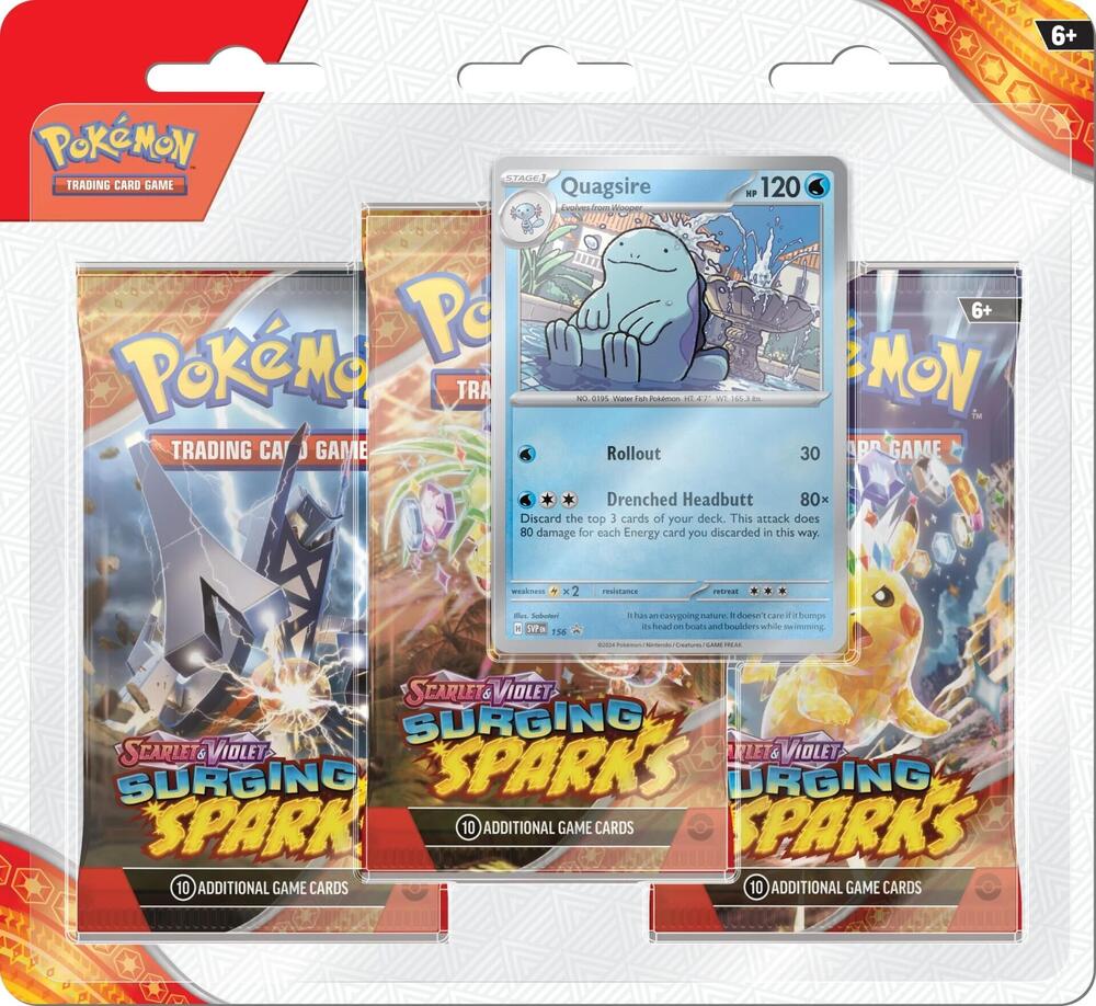 Surging Sparks 3 Pack Blisters [Quagsire] Pokémon card