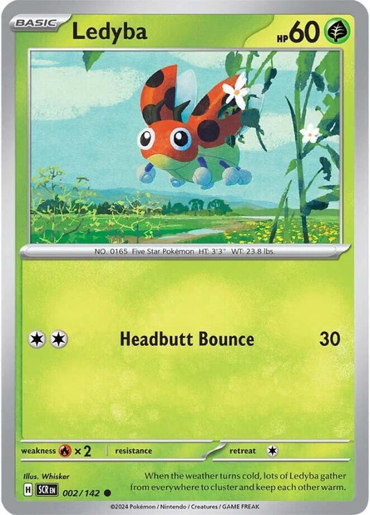 Ledyba 002/142 Common Stellar Crown Pokémon card