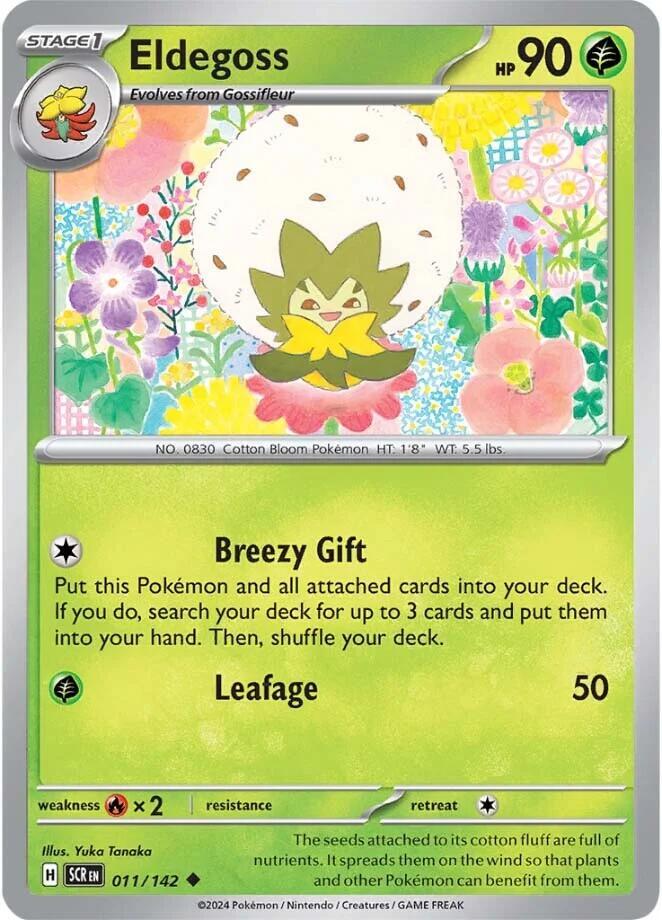 Eldegoss 011/142 Uncommon Stellar Crown Pokémon card