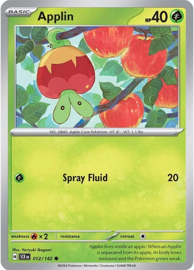 Applin 012/142 Common Stellar Crown Pokémon card