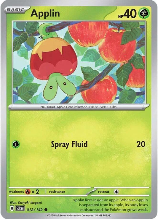 Applin 012/142 Common Stellar Crown Pokémon card