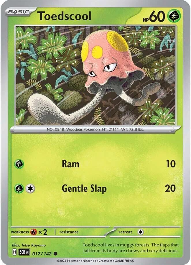 Toedscool 017/142 Common Stellar Crown Pokémon card