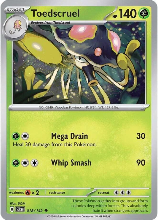 Toedscruel 018/142 Uncommon Stellar Crown Pokémon card