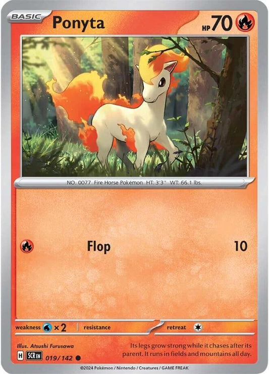 Ponyta 019/142 Common Stellar Crown Pokémon card