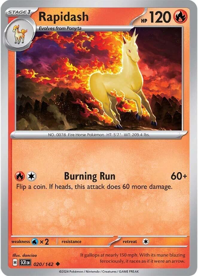 Rapidash 020/142 Uncommon Stellar Crown Pokémon card