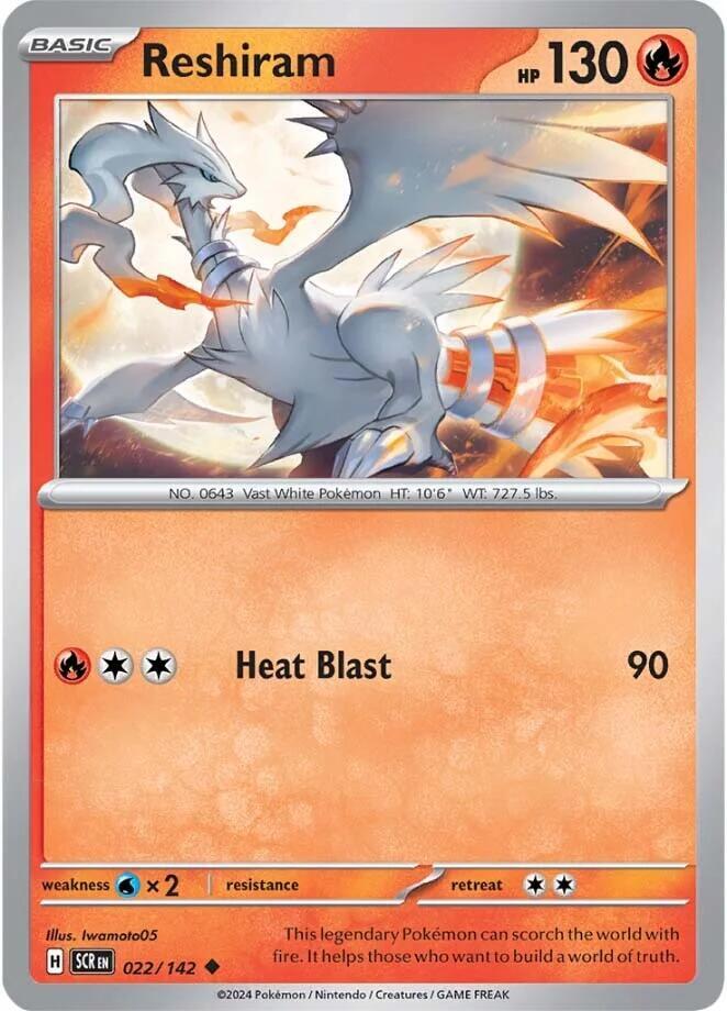 Reshiram 022/142 Uncommon Stellar Crown Pokémon card