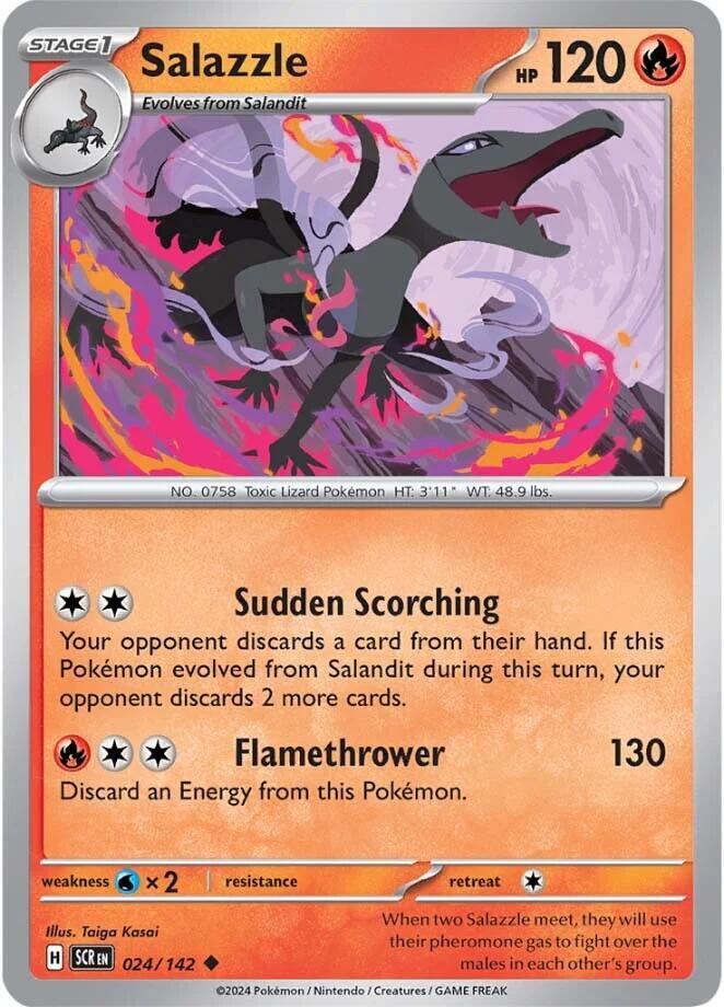 Salazzle 024/142 Uncommon Stellar Crown Pokémon card