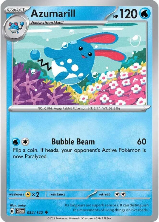 Azumarill 034/142 Uncommon Stellar Crown Pokémon card