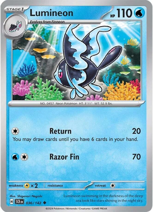 Lumineon 036/142 Uncommon Stellar Crown Pokémon card