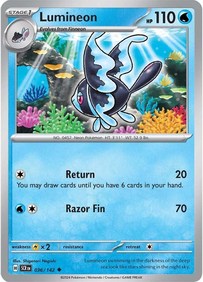 Lumineon 036/142 Uncommon Stellar Crown Pokémon card