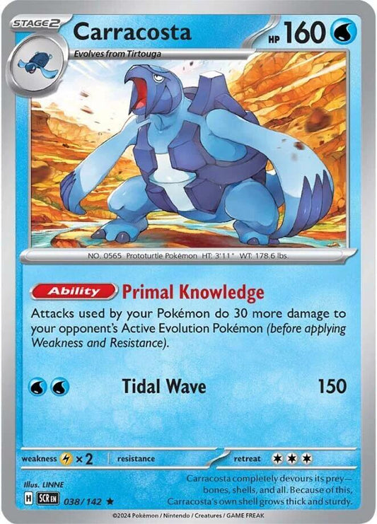 Carracosta 038/142 Rare Stellar Crown Pokémon card