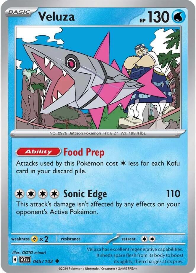 Veluza 045/142 Uncommon Stellar Crown Pokémon card