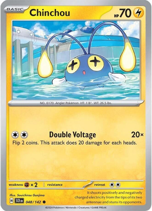 Chinchou 048/142 Common Stellar Crown Pokémon card