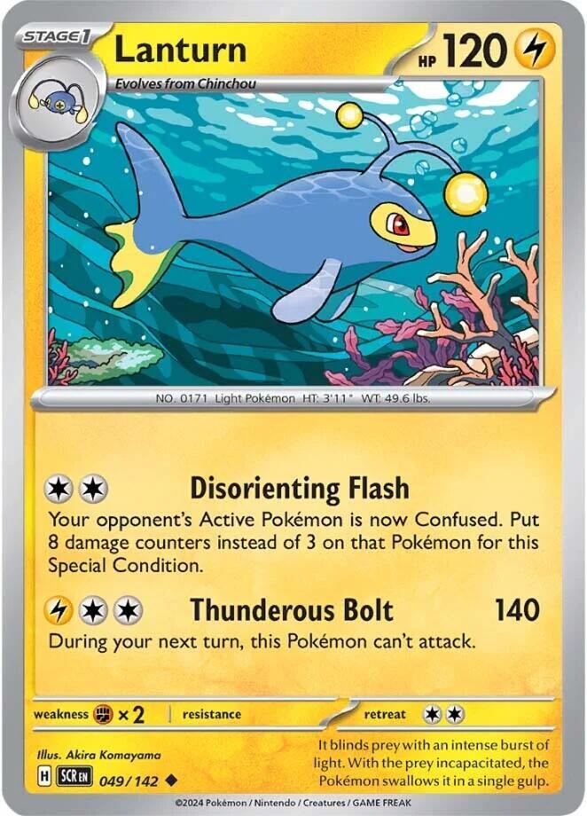 Lanturn 049/142 Uncommon Stellar Crown Pokémon card