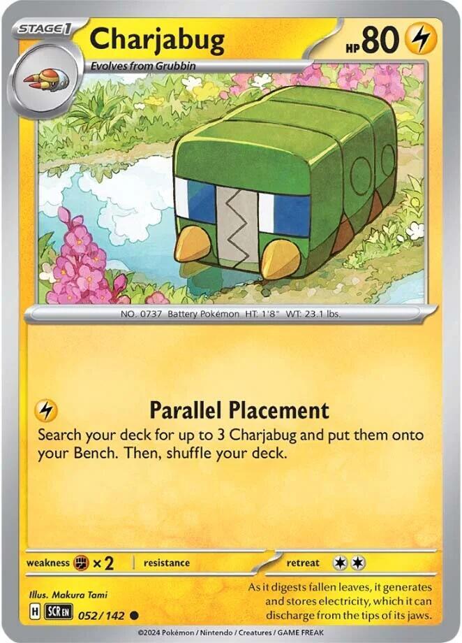 Charjabug 052/142 Common Stellar Crown Pokémon card