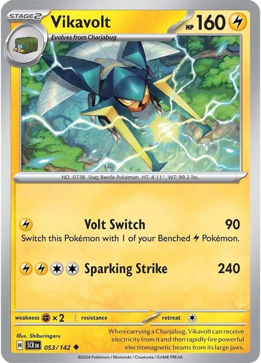 Vikavolt 053/142 Uncommon Stellar Crown Pokémon card