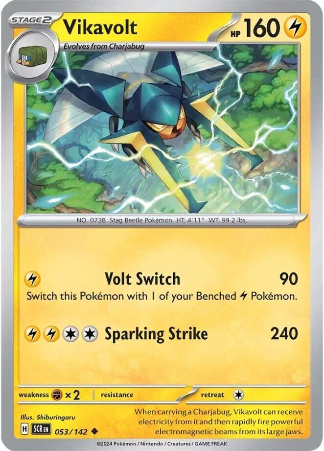 Vikavolt 053/142 Uncommon Stellar Crown Pokémon card