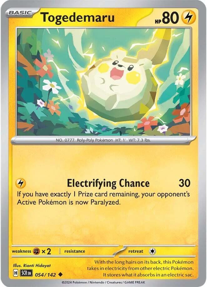 Togedemaru 054/142 Uncommon Stellar Crown Pokémon card
