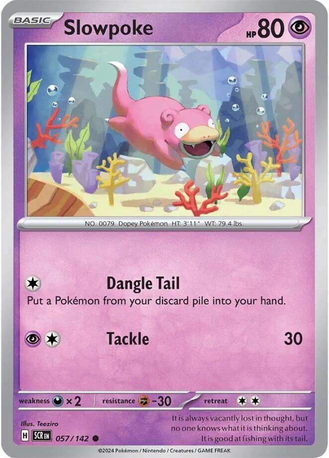 Slowpoke 057/142 Common Stellar Crown Pokémon card