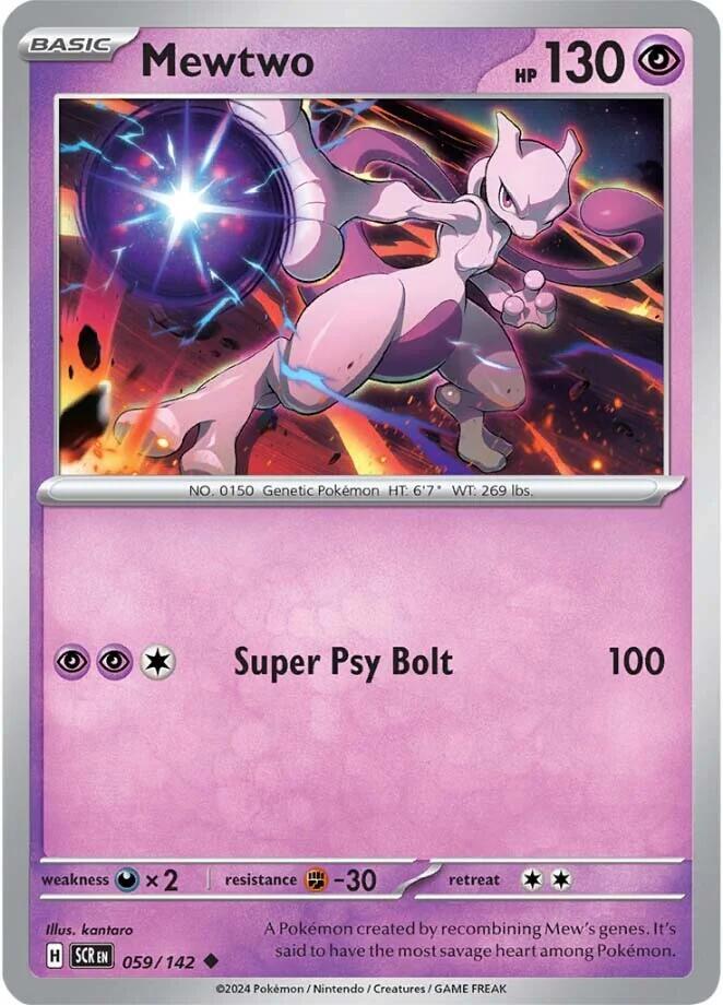 Mewtwo 059/142 Uncommon Stellar Crown Pokémon card