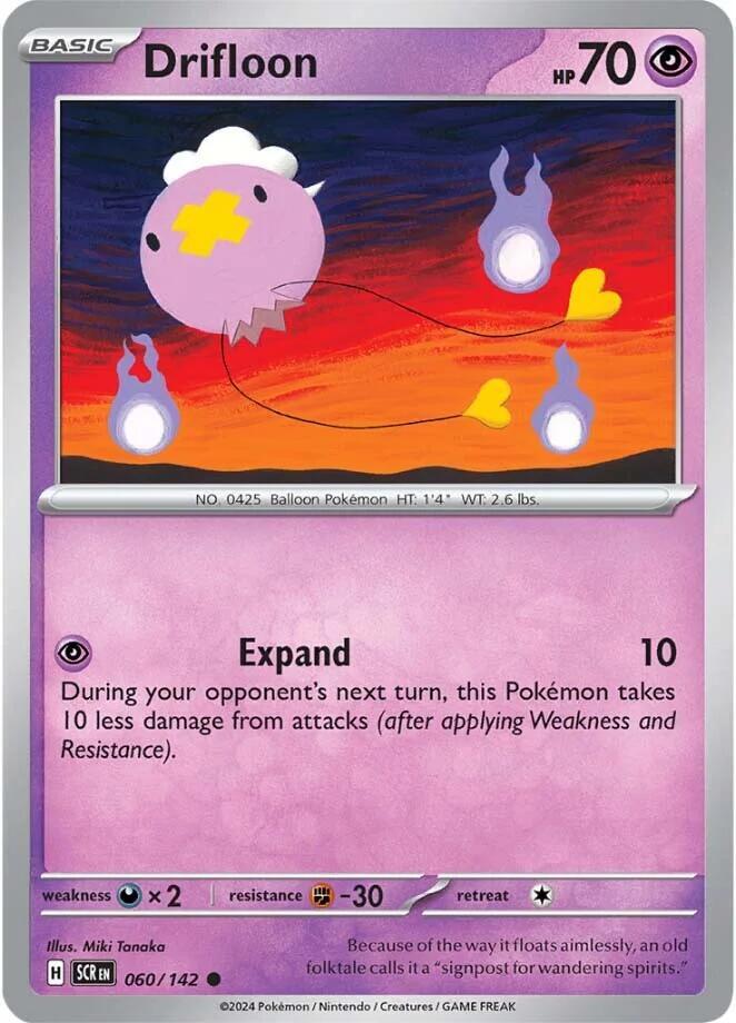 Drifloon 060/142 Common Stellar Crown Pokémon card