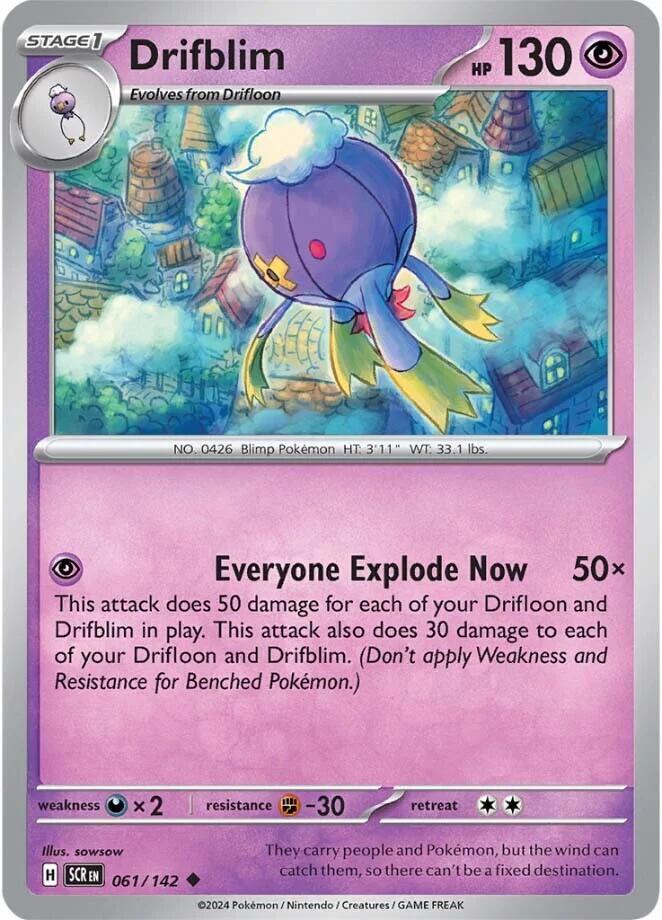 Drifblim 061/142 Uncommon Stellar Crown Pokémon card