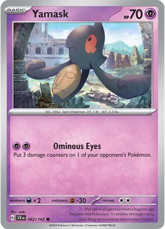 Yamask 062/142 Common Stellar Crown Pokémon card