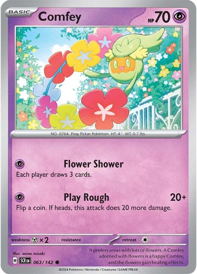 Comfey 063/142 Common Stellar Crown Pokémon card