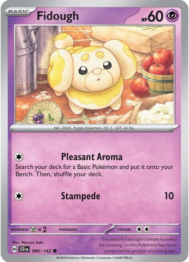 Fidough 066/142 Common Stellar Crown Pokémon card