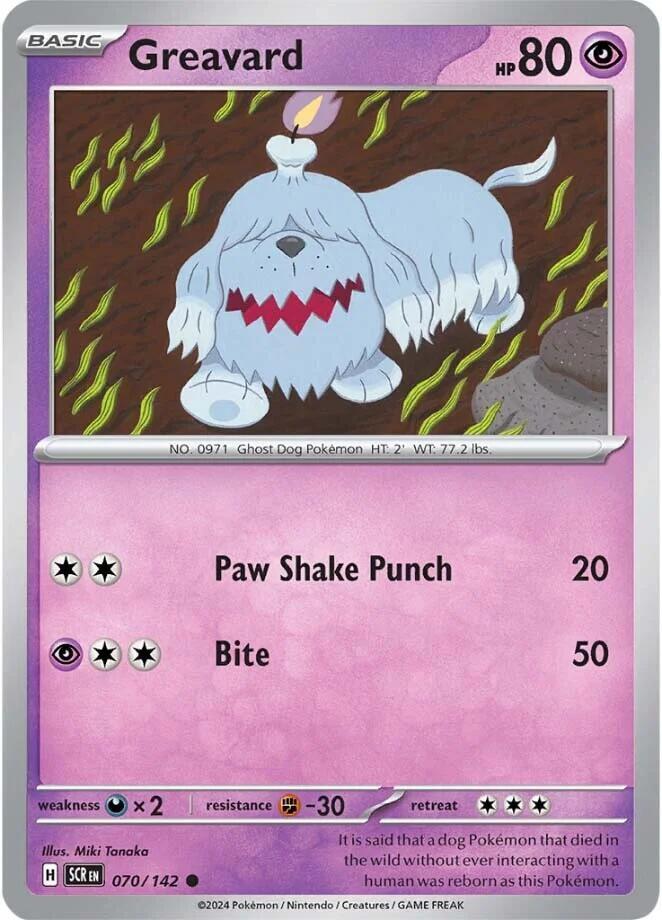 Greavard 070/142 Common Stellar Crown Pokémon card