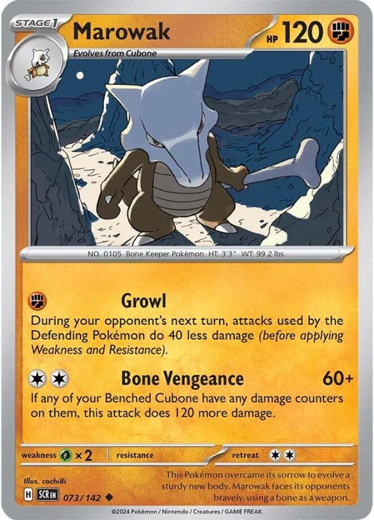 Marowak 073/142 Uncommon Stellar Crown Pokémon card