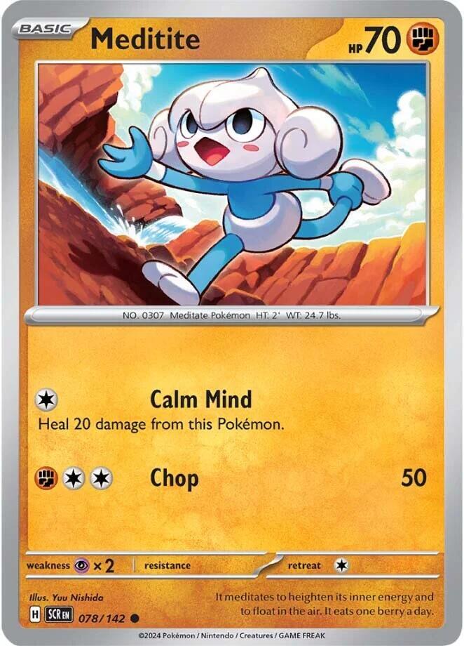 Meditite - 078/142 078/142 Common Stellar Crown Pokémon card