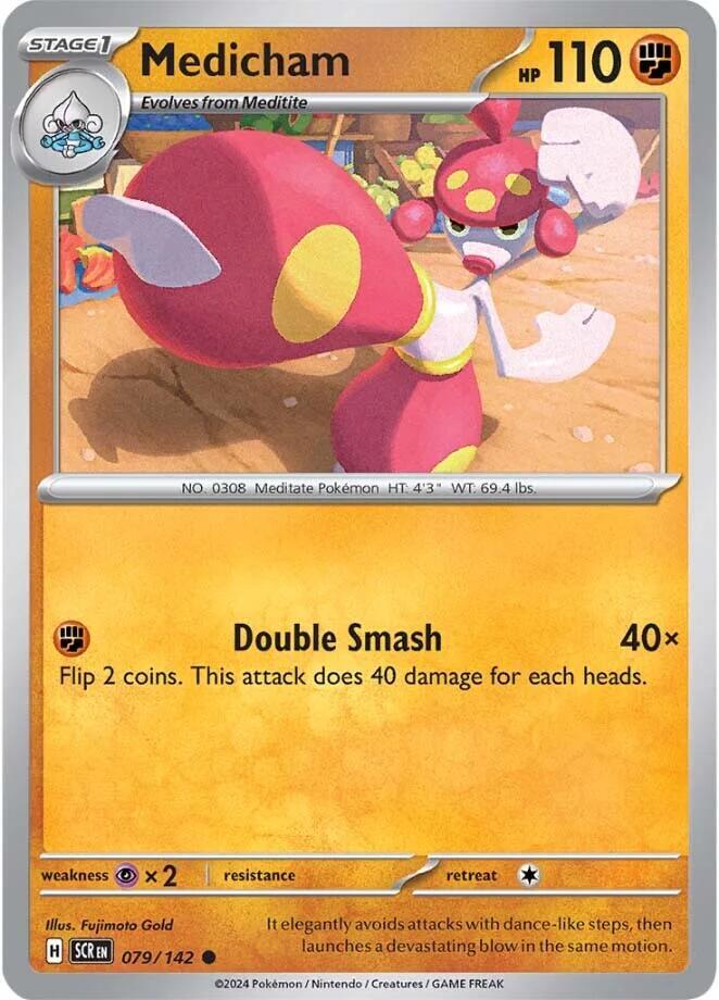 Medicham 079/142 Common Stellar Crown Pokémon card